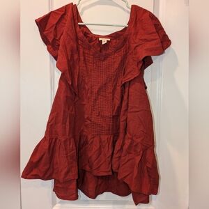 a.n.a. A New Appeal Ruffled Short Sleeve Blouse. NWOT 2XL